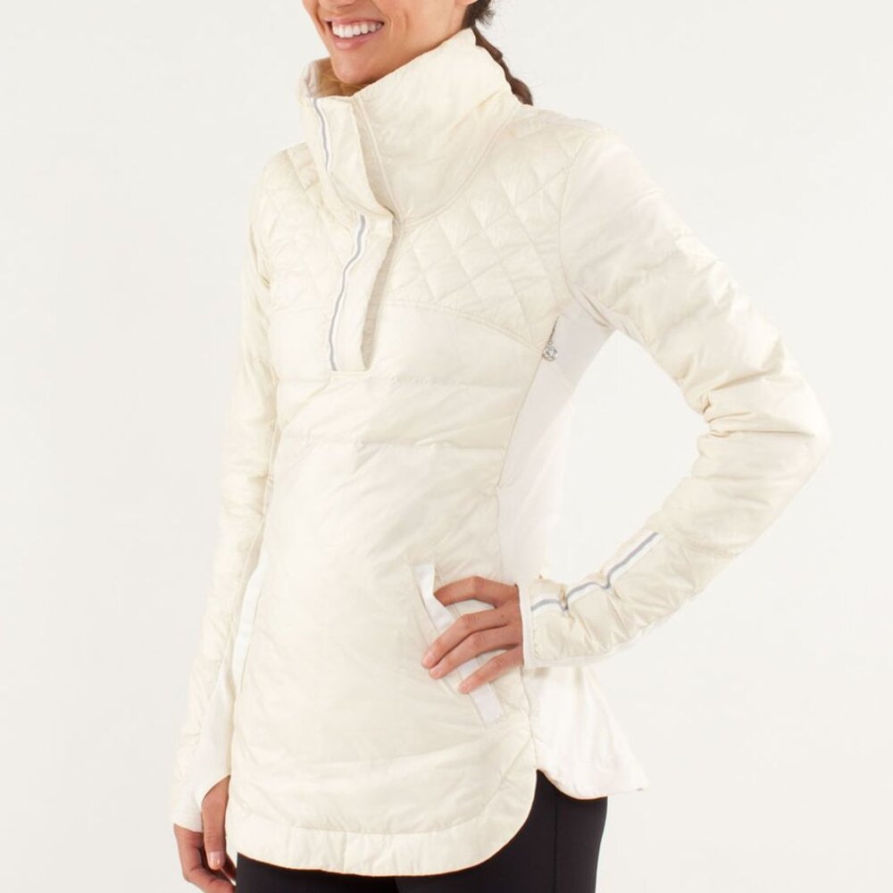Lululemon Athletica Off-White Quilted Puffer Jacket